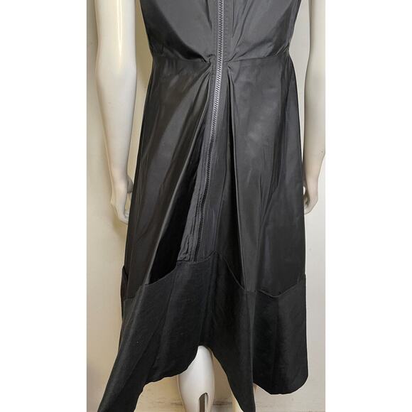 Shamask Black Silk Linen Dress 10 12 14 NWT $1600 Evening - Picture 3 of 16